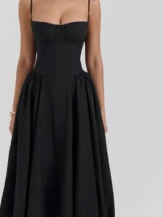 House of CB ‘Samaria’ Black Midi Dress NWOT - Picture 2 of 5